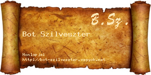 Bot Szilveszter névjegykártya